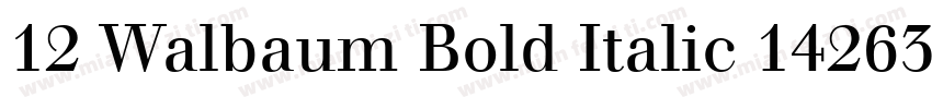 12 Walbaum Bold Italic 14263字体转换